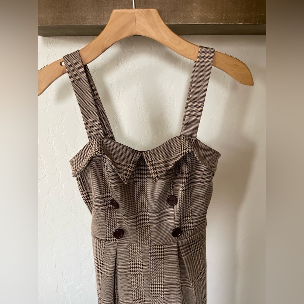 Bailey Blue| Academia Houndstooth Cute Jumpsuit, Cropped Wide Leg••• - Picture 2 of 11